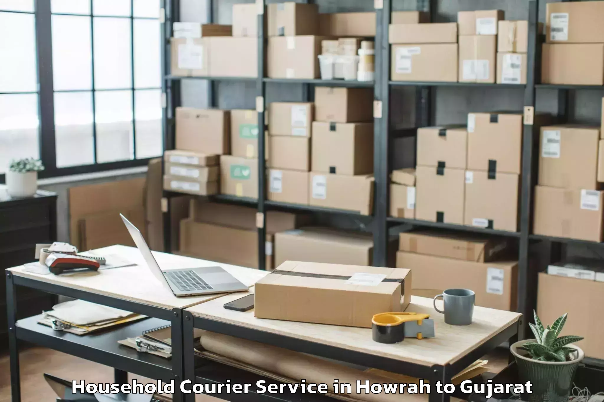 Quality Howrah to Bhavnagar Household Courier